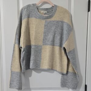 Z Supply Two-Tone Gray and Cream Sweater